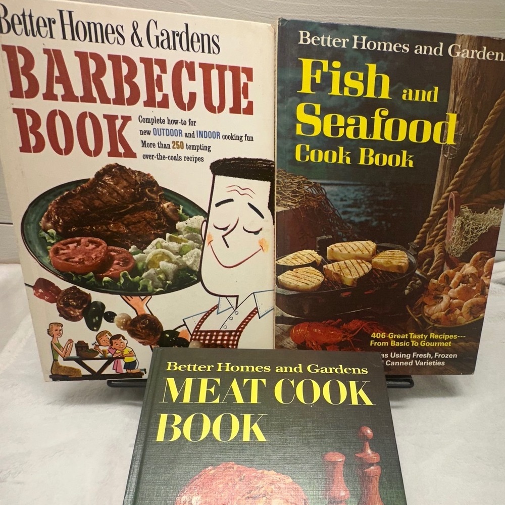 Better‎ Homes and Gardens Vintage Cookbook Lot 3 Barbecue Meat Seafood 1959-1971